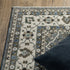 5' X 8' Blue And Gray Oriental Area Rug With Fringe